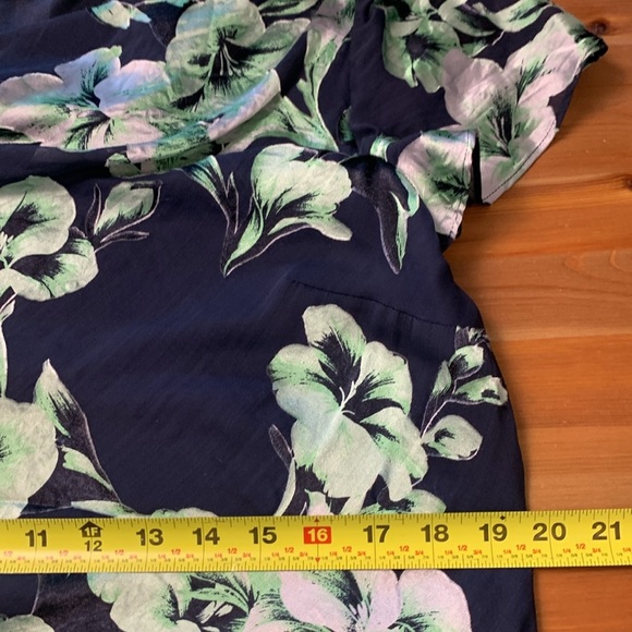 Jacques Vert Cowl Neck, Wedding Guest Dress, Silk Blend Blue w Green - Picture 9 of 13